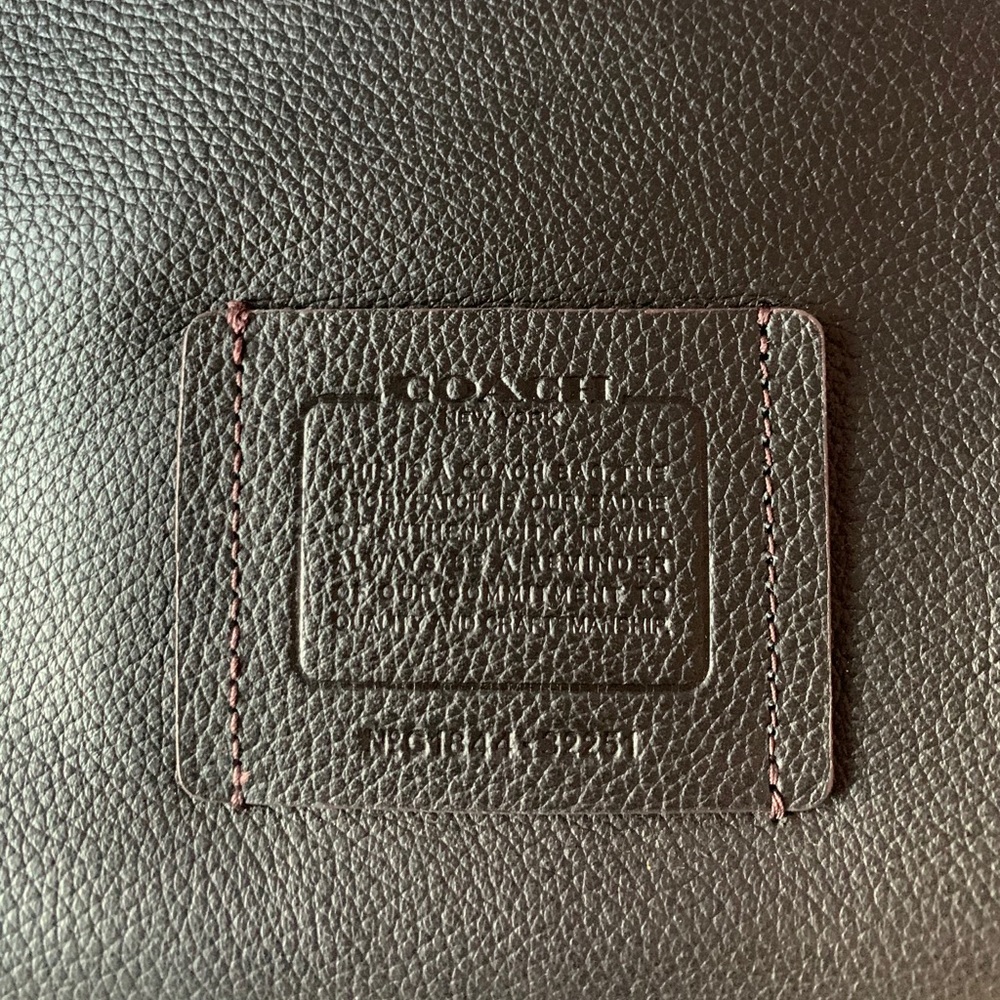Coach Bag Black Leather Computer/ Work Bag - Picture 3 of 5